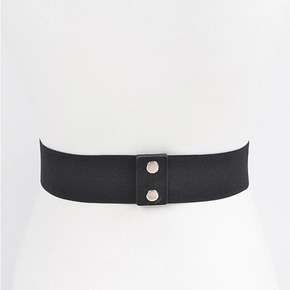 Black Rhinestone Infinity Elastic Corset Waist Statement Belt
